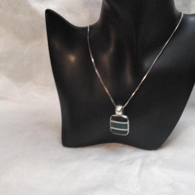 Unique Lapis Lazuli, Malachite and Onyx ATI Mexico 925 19" Necklace