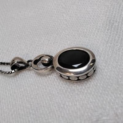 Antique Garnet 925 18" Necklace
