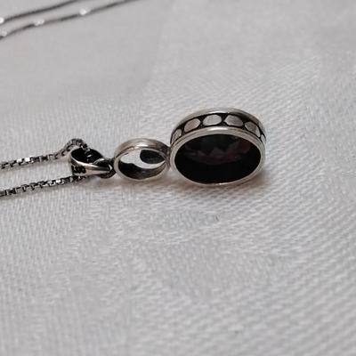 Antique Garnet 925 18" Necklace