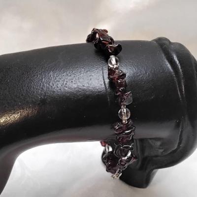 Vintage Garnets 925 7" Bracelet