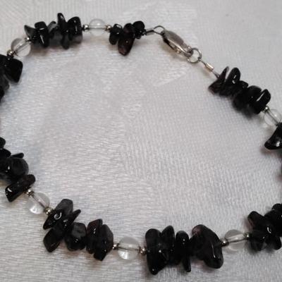 Vintage Garnets 925 7" Bracelet