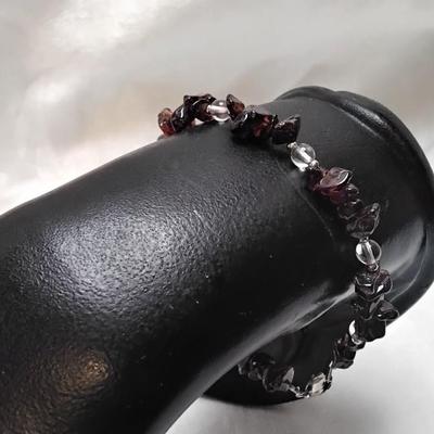 Vintage Garnets 925 7" Bracelet
