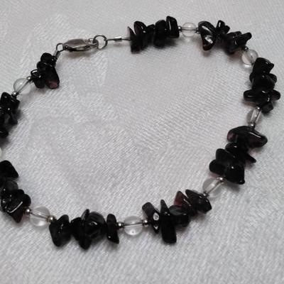 Vintage Garnets 925 7" Bracelet