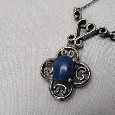 Antique Lapis Lazuli 925 18" Necklace