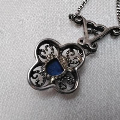 Antique Lapis Lazuli 925 18" Necklace