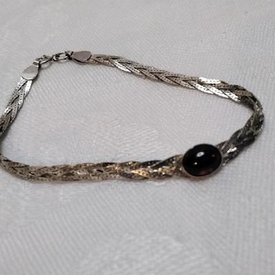Unique Garnet 925  6.5" Bracelet
