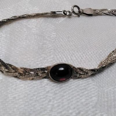 Unique Garnet 925  6.5" Bracelet