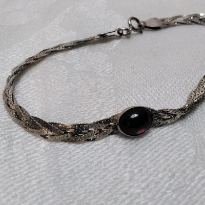 Unique Garnet 925  6.5" Bracelet