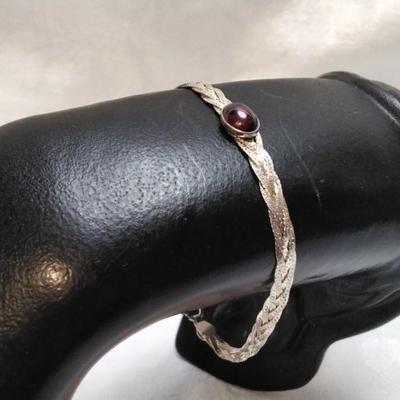 Unique Garnet 925  6.5" Bracelet