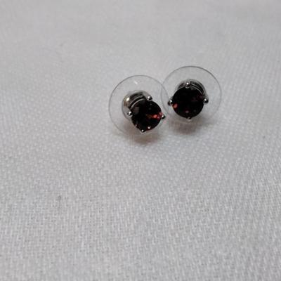 Vintage Garnet Stud 925 Earrings