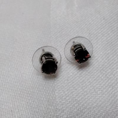 Vintage Garnet Stud 925 Earrings