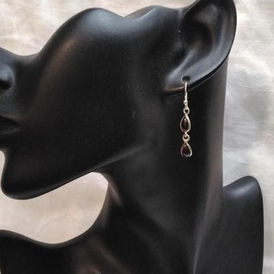 Antique Rhodolite Garnet 925 Earrings