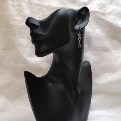 Antique Rhodolite Garnet 925 Earrings
