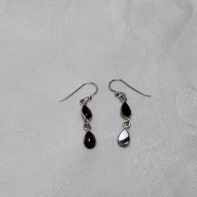 Antique Rhodolite Garnet 925 Earrings