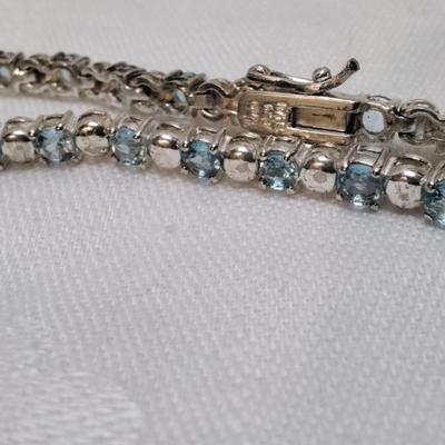 Aquamarine 925 7" Bracelet