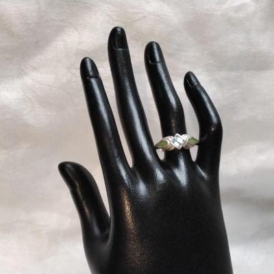 Rare Vintage Aquamarine and Green Turquoise 925 Ring Size 9.5