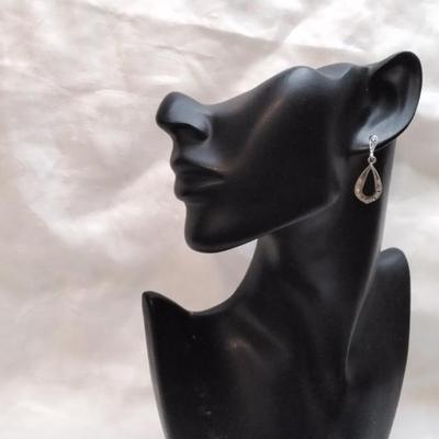Onyx and Marcasite 925 Earrings