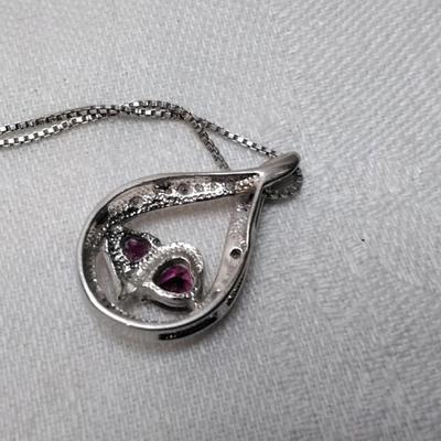 Ruby and Diamond 925 18" Necklace
