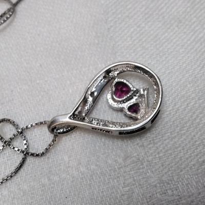 Ruby and Diamond 925 18" Necklace