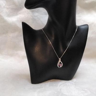 Ruby and Diamond 925 18" Necklace
