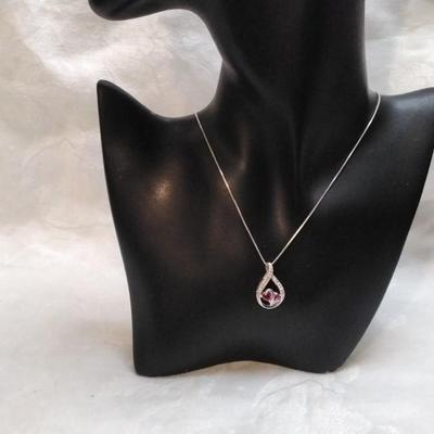 Ruby and Diamond 925 18" Necklace
