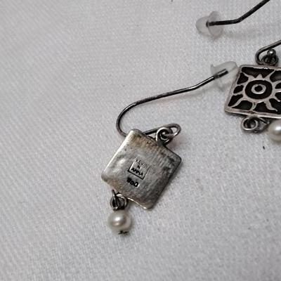 Vintage Kevin N Anna Cultured Pearl 950 Earrings