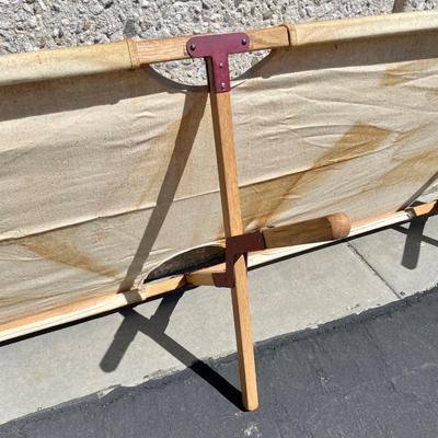 Vintage Wood and Canvas Folding Camping Cot