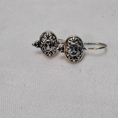 Vintage Aquamarine 925 Earrings
