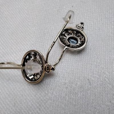 Vintage Aquamarine 925 Earrings