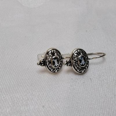 Vintage Aquamarine 925 Earrings