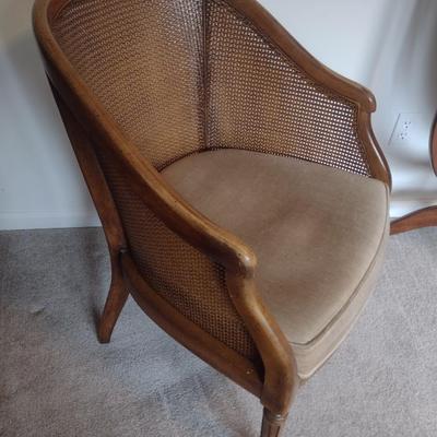 Vintage Rush Back Wood Framed Chair