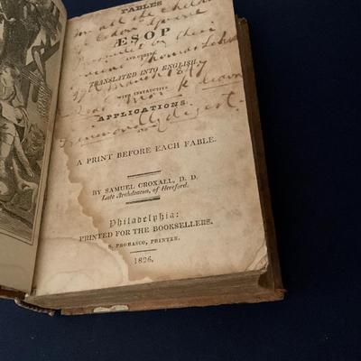 1826 Aesop's Fable Book