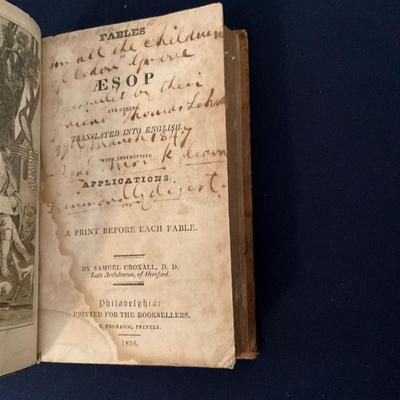 1826 Aesop's Fable Book
