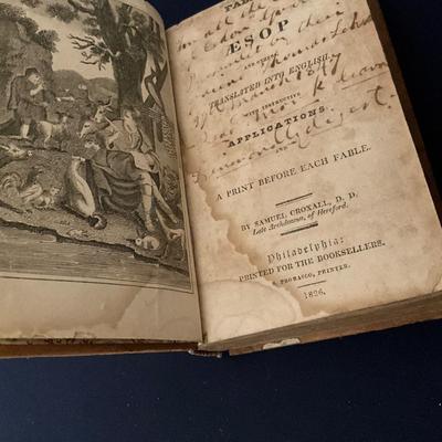 1826 Aesop's Fable Book