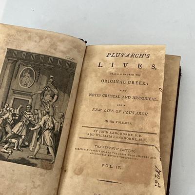 1798 Langhorne's Plutarch Lives translated from the original Greek