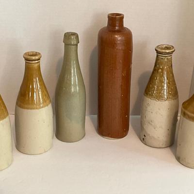 Antique Pottery Bar Bottle Lot