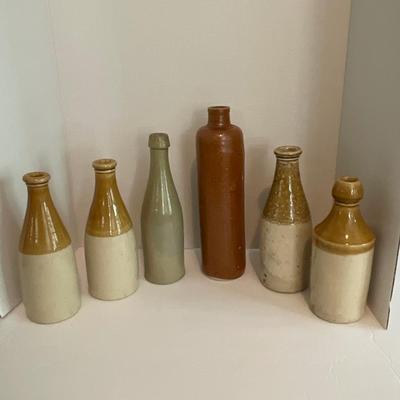 Antique Pottery Bar Bottle Lot