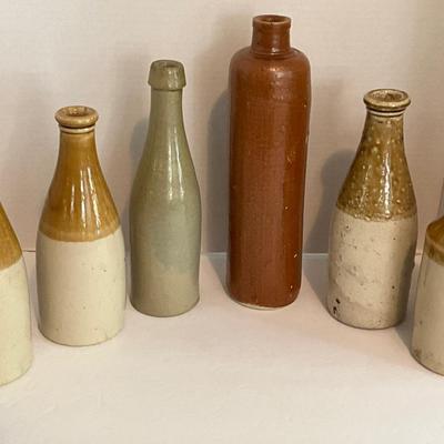 Antique Pottery Bar Bottle Lot