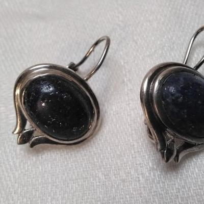 Vintage Lapis Lazuli 925 Earrings