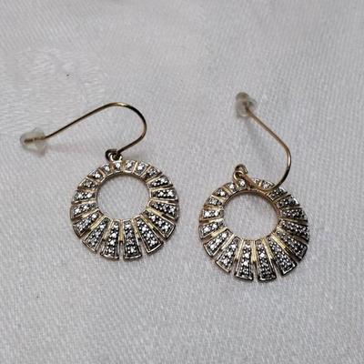 Vintage Ross Simons Diamond Gold Vermeil Earrings