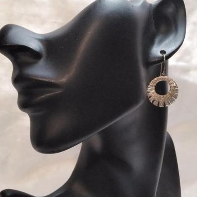 Vintage Ross Simons Diamond Gold Vermeil Earrings