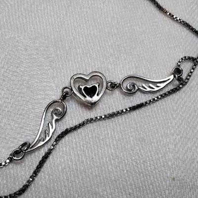 Vintage Heart Shaped Amethyst 925 16" Necklace