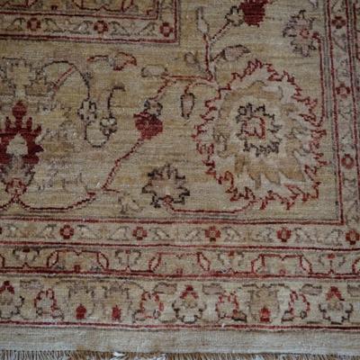 PAKISTAN 8' BY 10' AREA RUG /BEIGE BASE / RED /BROWNS FLORAL/FOLIAGE