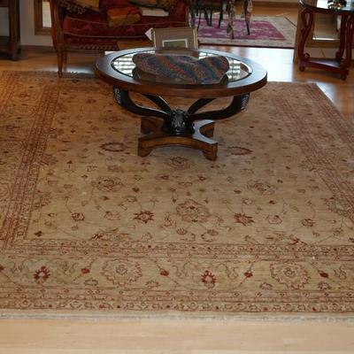 PAKISTAN 8' BY 10' AREA RUG /BEIGE BASE / RED /BROWNS FLORAL/FOLIAGE