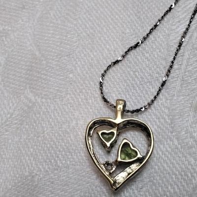 Peridot and Diamond Gold Vermeil 17" Necklace