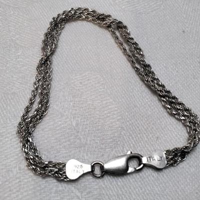 Triple Strand Rope Italian 925 Bracelet
