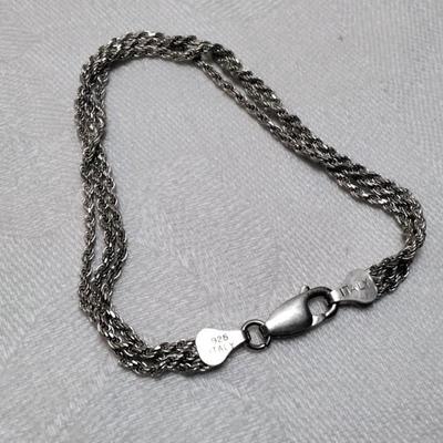 Triple Strand Rope Italian 925 Bracelet