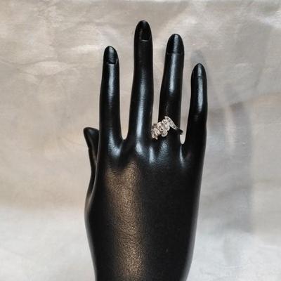 Unique Flower and Marcasite 925 Ring Size 7