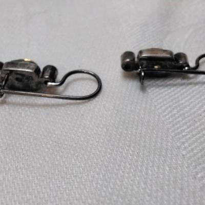 Antique Citrine and Amethyst 925 Earrings