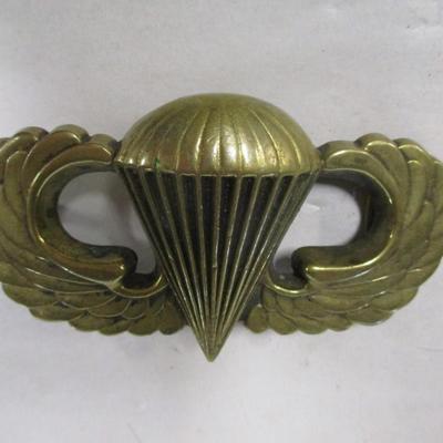 Vintage Brass Army Airborne Parachute Belt Buckle
